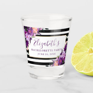 Verre A Shot Enterrement de vie de jeune fille rayé violet flor