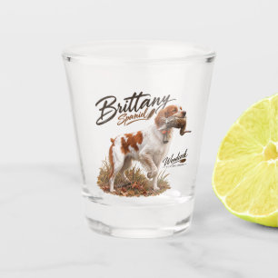 Verre A Shot Épagneul breton et bécasse