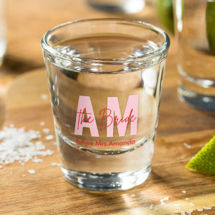 Verre A Shot Épouse minimale Futur personnalisé Mme Initiales