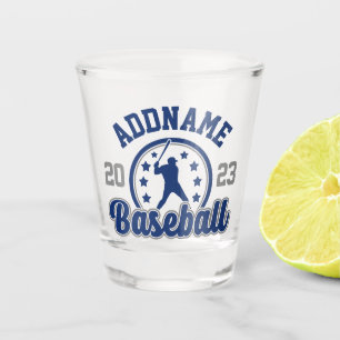 Verre A Shot Équipe de baseball PERSONNALISÉE Nom Joueur de jeu