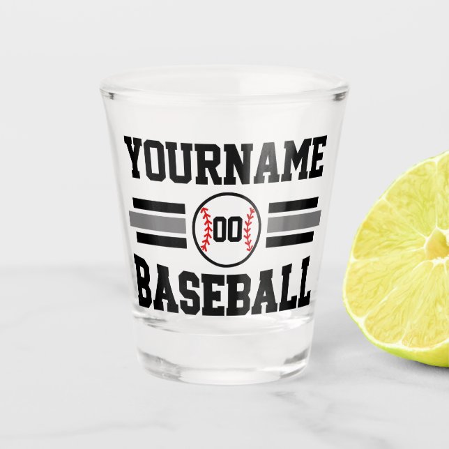 Verre A Shot Équipe de joueurs de baseball rétro personnalisés  (Devant)