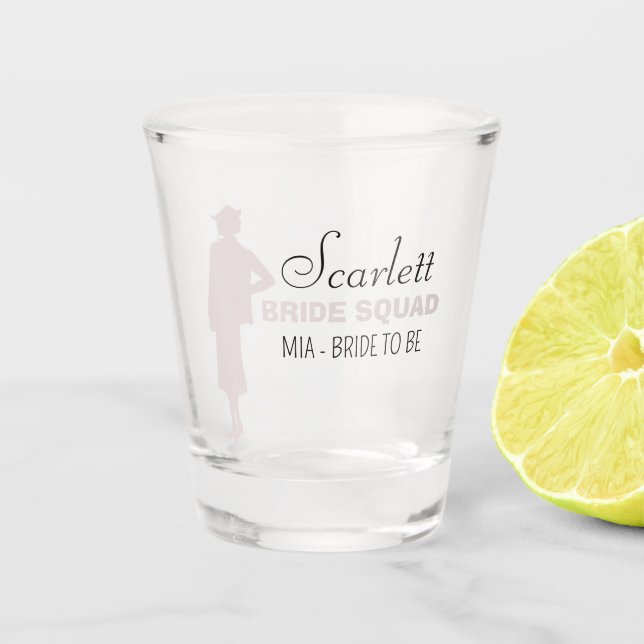 Verre A Shot Équipe de mariées | Bridesmaid Chaud Rose Bachelor (Devant)