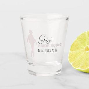 Verre A Shot Équipe de mariées   Bridesmaid Chaud Rose Bachelor