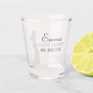 Verre A Shot Équipe de mariées   Bridesmaid Chaud Rose Bachelor