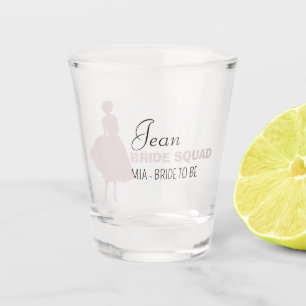 Verre A Shot Équipe de mariées   Bridesmaid Chaud Rose Bachelor