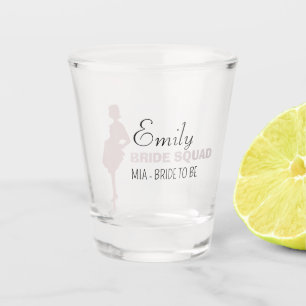 Verre A Shot Équipe de mariées   Chaud Rose Bachelorette Brides