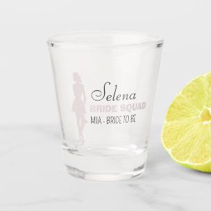 Verre A Shot Équipe de mariées   Chaud Rose Bachelorette Brides