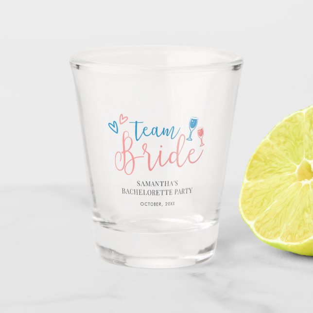 Verre A Shot Équipe Mariée Bachelorette Personnalisée (Devant)