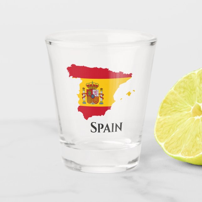Verre A Shot Espagne Carte du drapeau espagnol (Devant)