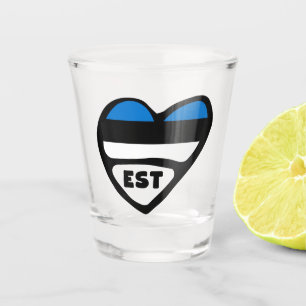 Verre A Shot Estonie Code Pays Coeur Drapeau, EST