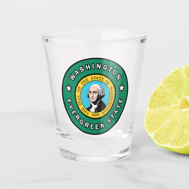 Verre A Shot État À feuillage persistant de Washington (Devant)