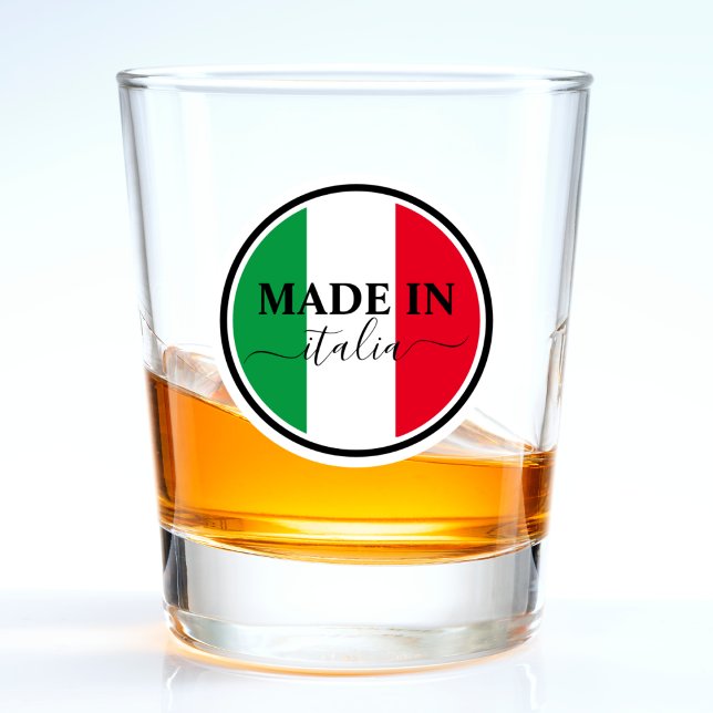Verre A Shot Fabriqué En Italie Drapeau Italien Rouge Blanc Ver (made in Italia; Italy Italian flag shot glass)