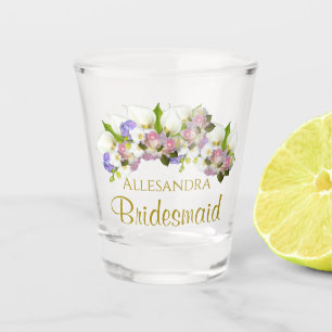 Verre A Shot Faveur florale en pastel élégante de mariage de