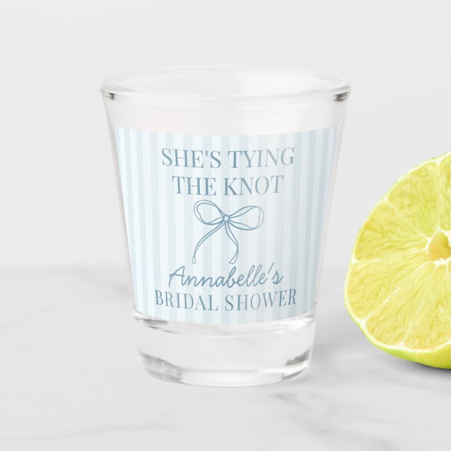 Verre A Shot Favori de mariage en nœud pastel avec noeud papill (Devant)