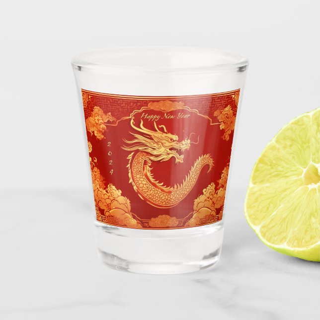 Verre A Shot Festif Dragon chinois Nouvel An (Devant)