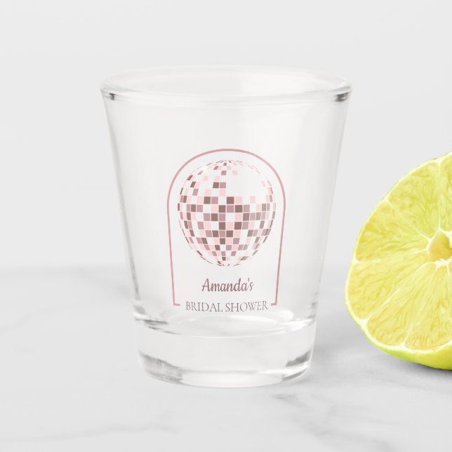 Verre A Shot Fête de Fiançailles Rose Disco Boogie (Devant)