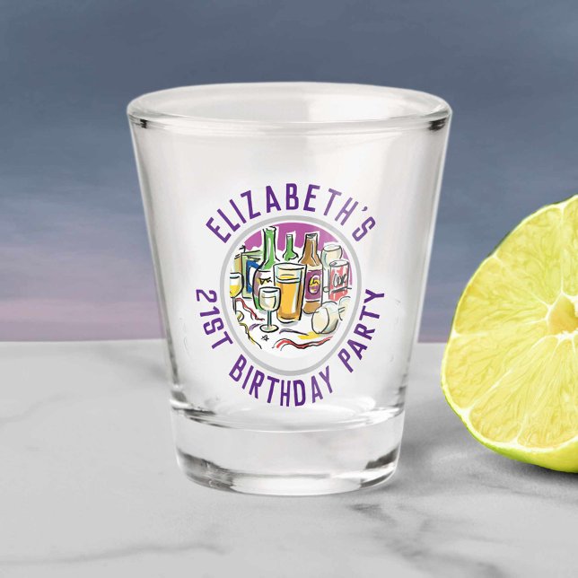 Verre A Shot Fête de l'âge de 21e anniversaire (Créateur téléchargé)