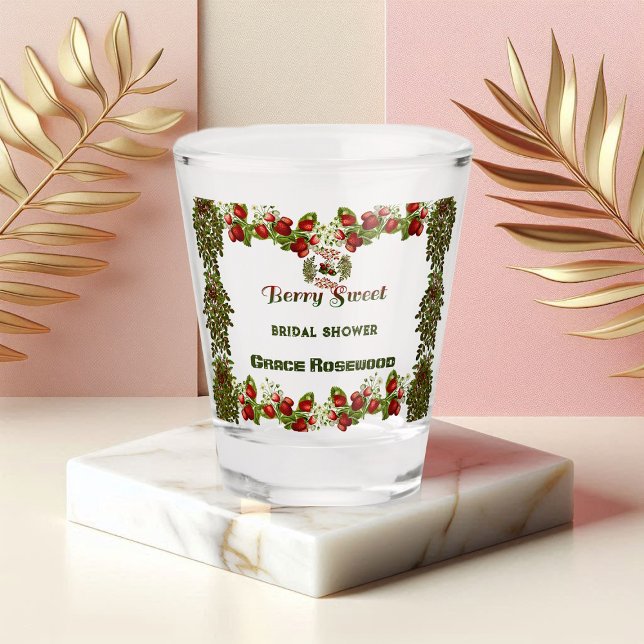 Verre A Shot Fête de Mariage Douce de Baie d'Automne (Fall Autumn Berry Sweet Bridal Shower Shot Glass)