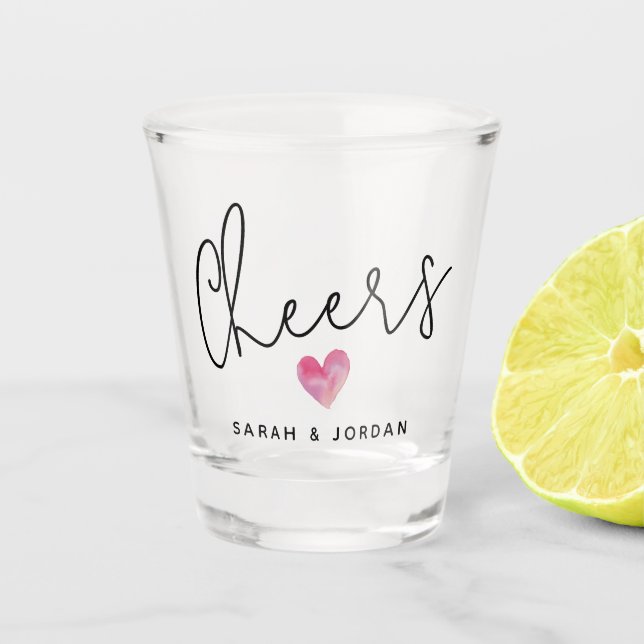 Verre A Shot Fête de mariage moderne Favoriser les noms personn (Devant)