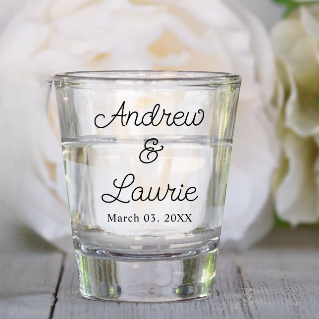 Verre A Shot Fête de mariage personnalisée Favoriser personnali (Créateur téléchargé)
