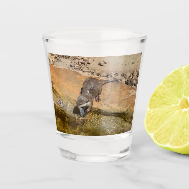 Verre A Shot **"Fête de Pondside : Un Otter et son Catch"** (Devant)