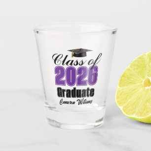 Verre A Shot Fête de remise des diplômes personnalisée violette