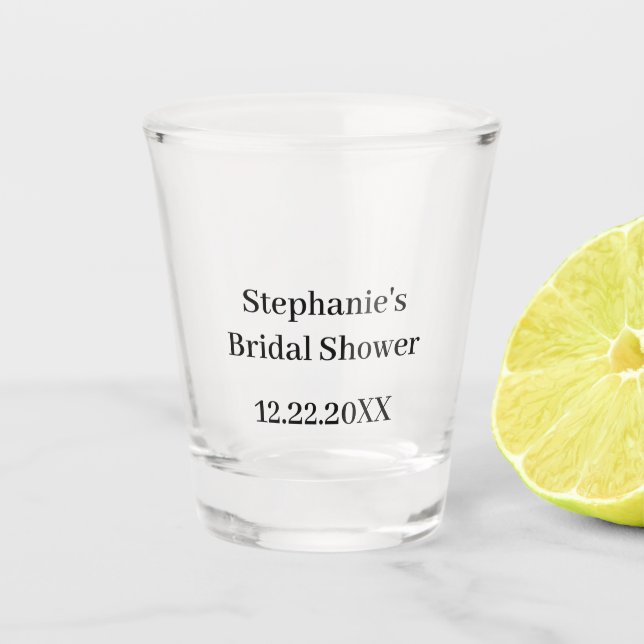 Verre A Shot Fête des mariées Nom personnalisé Mariage Fête cad (Devant)