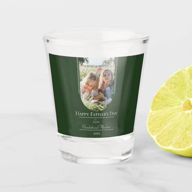 Verre A Shot Fête des pères photo Arch moderne | Emerald Green (Devant)