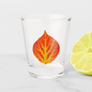 Verre A Shot Feuille d'Aspen rouge et jaune #10