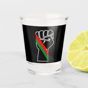 Verre A Shot fierté noire drapeau rouge vert poing panafricain