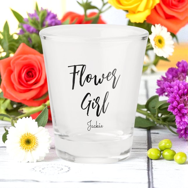 Verre A Shot Fille aux fleurs Mariage Noir Blanc (Créateur téléchargé)