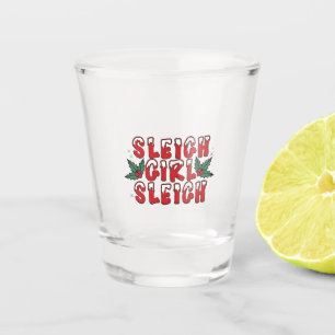 Verre A Shot Fille de traîneau Noël détestable Noël drôle 