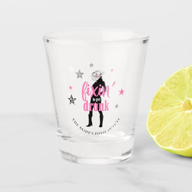 Verre A Shot Fixin' The Posse Disco Enterrement de Vie de Jeune (Devant)