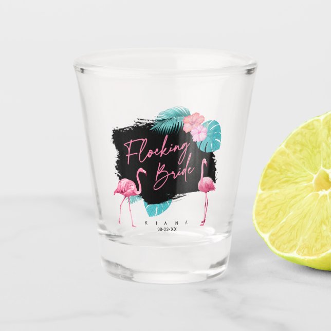 Verre A Shot Flamant rose Bachelorette Flocking Bride ID930 (Devant)