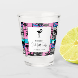 Verre A Shot Flamant rose tropical Miami Beach Bachelorette Par