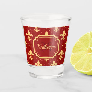Verre A Shot Fleur de lis Motif