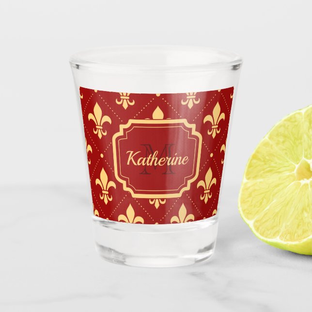 Verre A Shot Fleur de lis Motif (Devant)