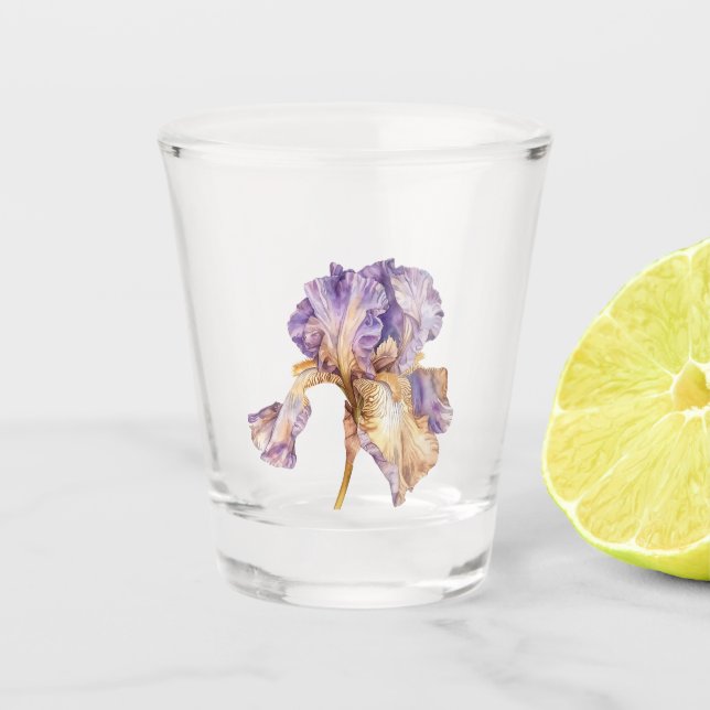 Verre A Shot Fleur Iris Violet (Devant)