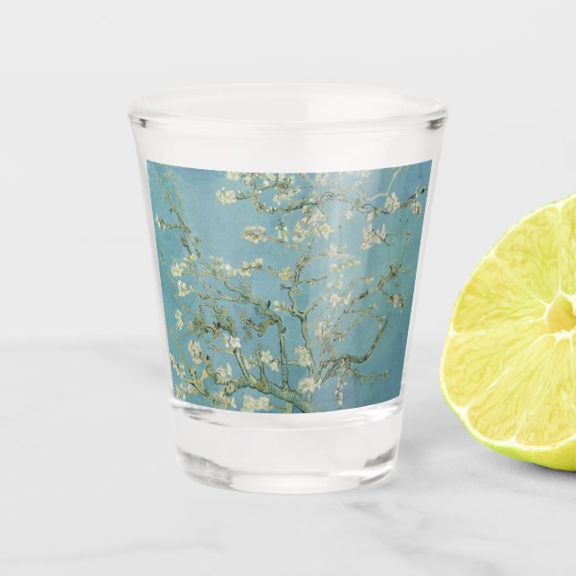 Verre A Shot Fleurs d'amandes par Vincent Van Gogh Art (Devant)