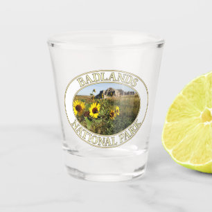 Verre A Shot Fleurs de soleil dans le parc national Badlands Na