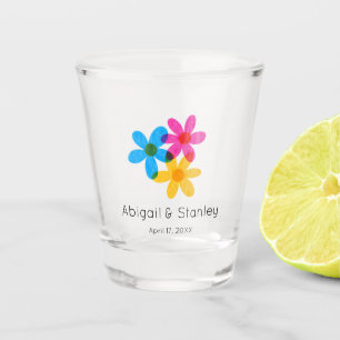 Verre A Shot Fleurs hippies brillantes et audacieuses Mariage d