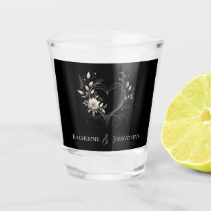 Verre A Shot Fleurs modernes-Mariage-Argent/Danser-Plan