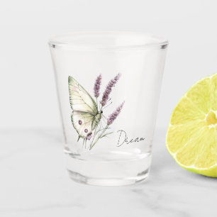 Verre A Shot Fleurs Papillon Rêve Violet Romantique