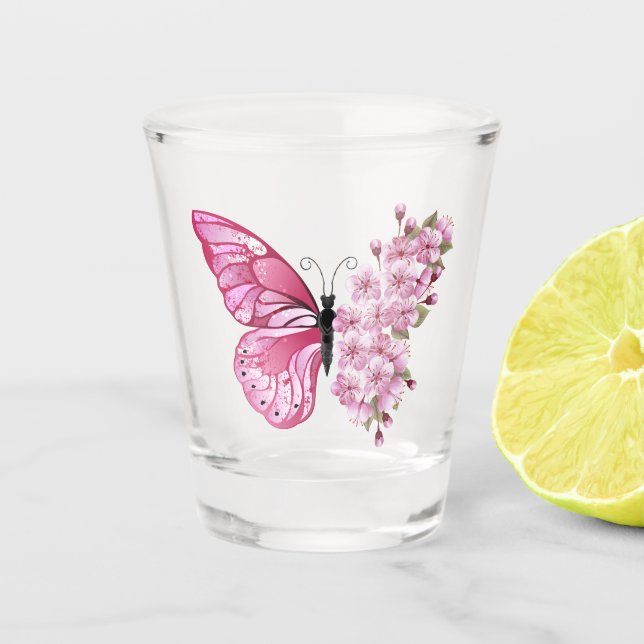 Verre A Shot Flower Butterfly (Devant)