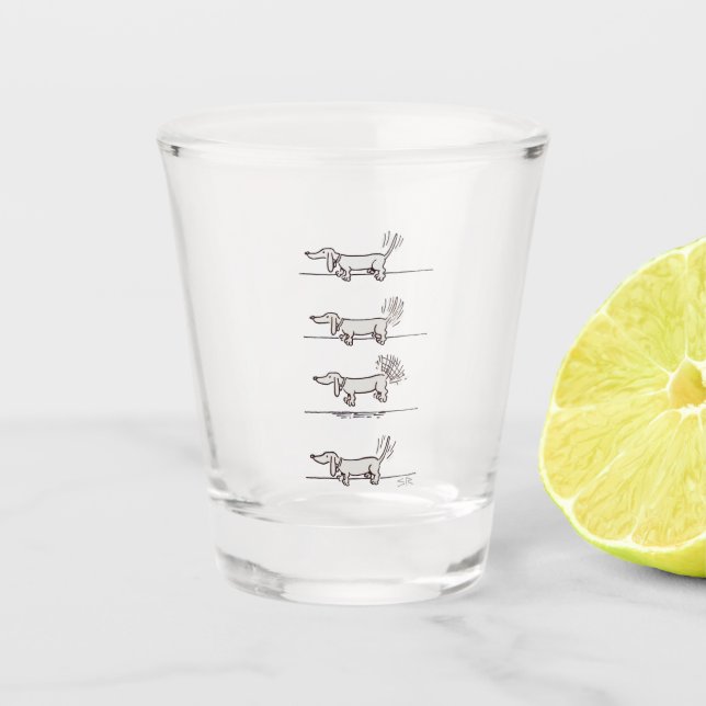 Verre A Shot Flying Dachshund shot glass (Devant)