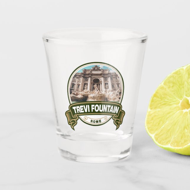 Verre A Shot Fontaine de Trevi Badge Rome Italie (Devant)