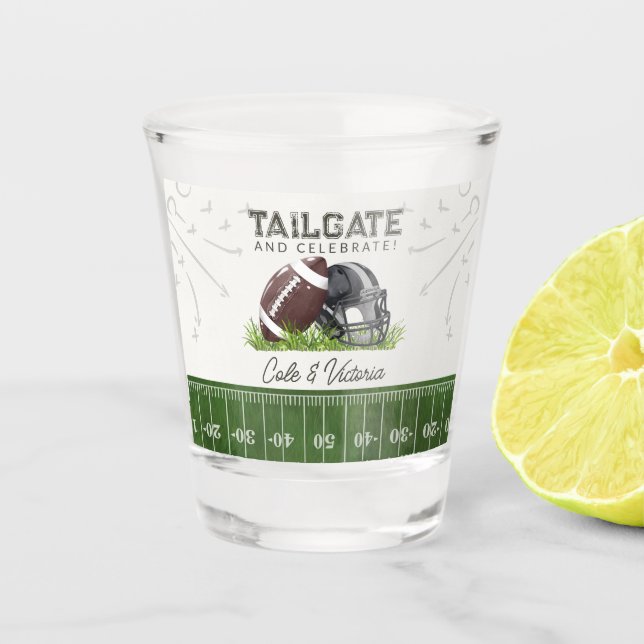 Verre A Shot Football Tailgate & Celebrate Couples Douche (Devant)