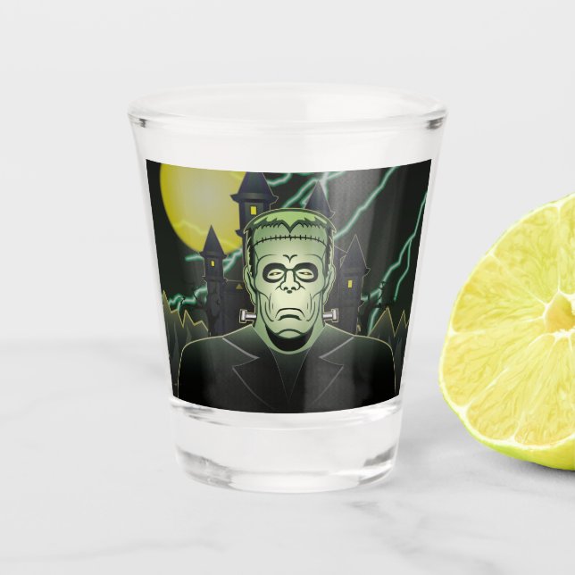 Verre A Shot Frankenstein Monster Halloween Castle Lightning (Devant)