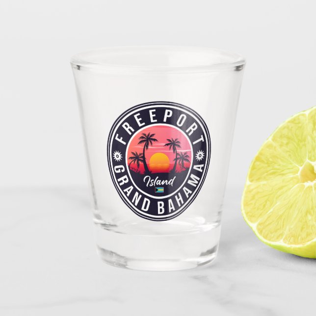 Verre A Shot Freeport Bahamas Retro Sunset Souvenirs 60s (Devant)
