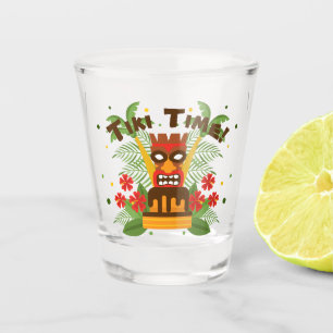 Verre A Shot Fun Tiki Bar Retro Hawaiian Palm Trees Anniversair